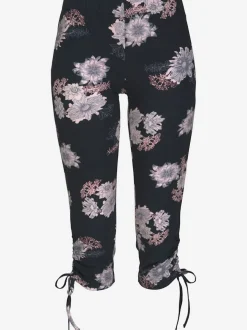 Legging corsaire en jersey avec imprimé floral et ceinture élastique