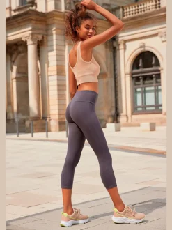 Legging corsaire en matière élastique avec large confortbund