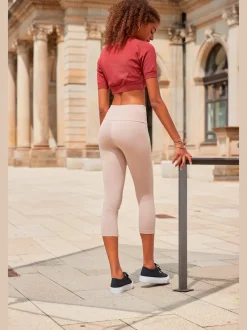 Legging corsaire en matière élastique avec large confortbund