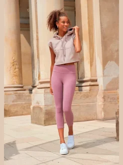 Legging corsaire en matière élastique avec large confortbund