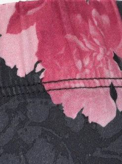 Legging corsaire 3/4 floral avec ceinture élastique et laçage ajustable