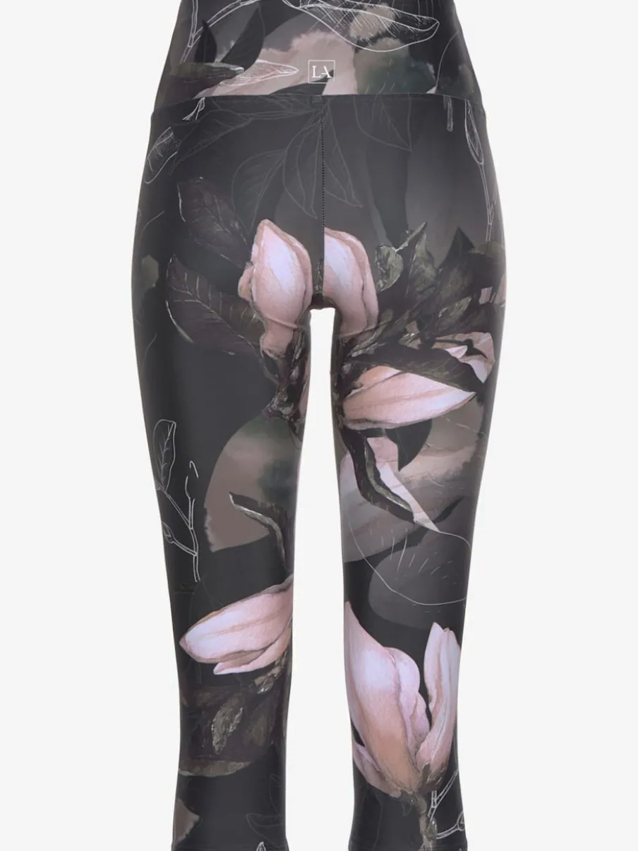 Legging corsaire imprimé avec large ceinture élastique