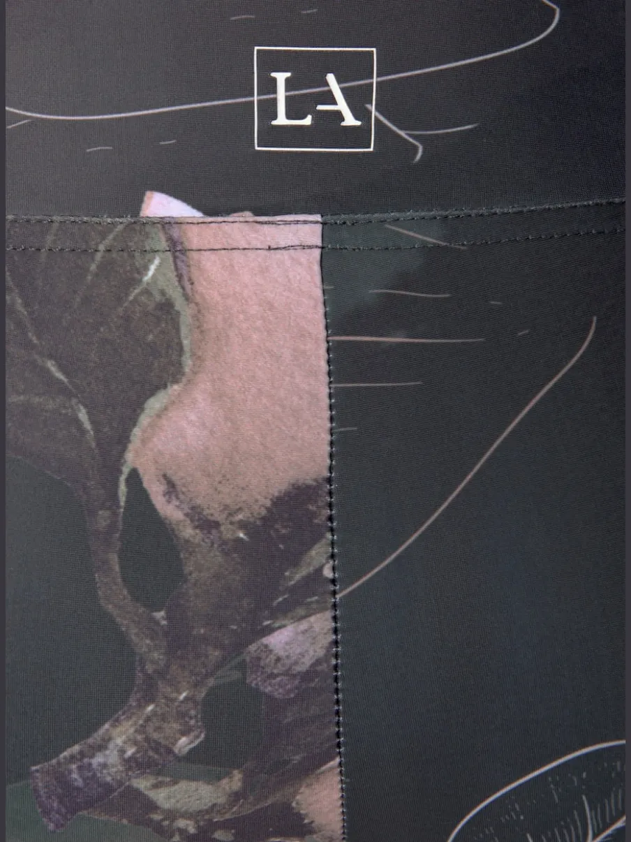 Legging corsaire imprimé avec large ceinture élastique