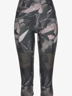 Legging corsaire imprimé avec large ceinture élastique