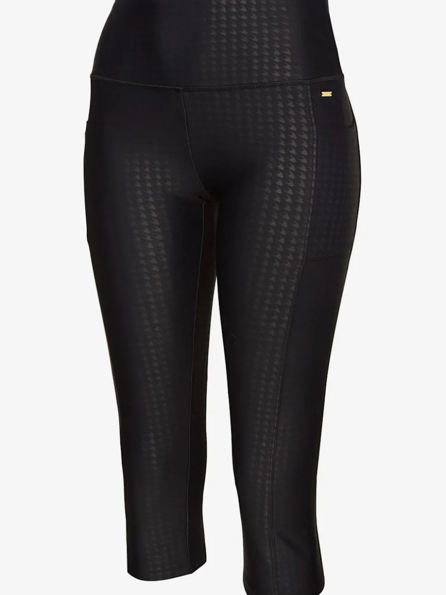 Legging court à large ceinture avec poches et extensible