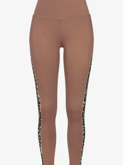 Legging de sport en coton avec empiècements motifs léopard