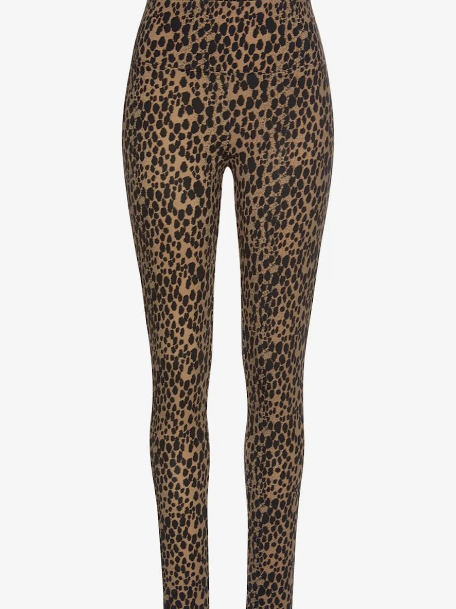 Legging en coton avec imprimé animal et taille ajustée