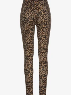 Legging en coton avec imprimé animal et taille ajustée