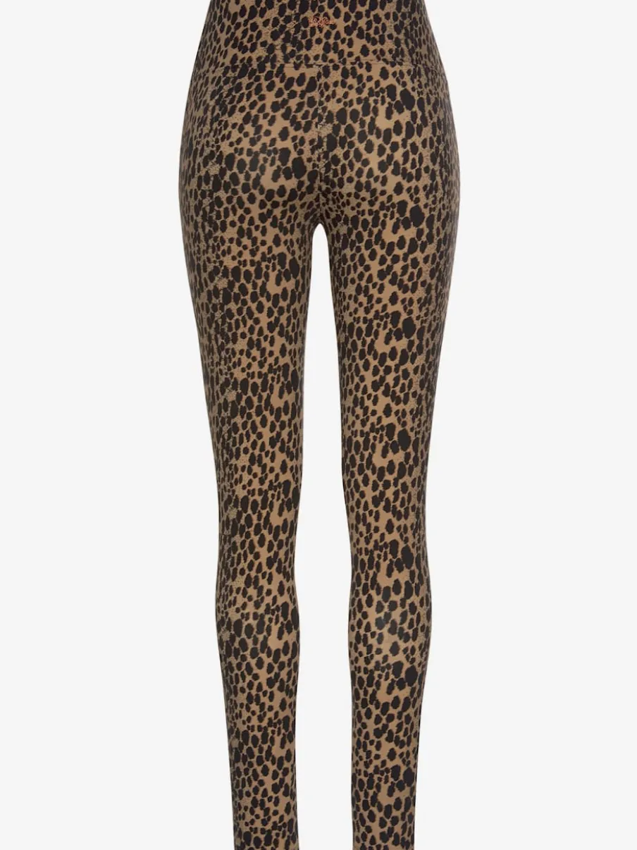 Legging en coton avec imprimé animal et taille ajustée