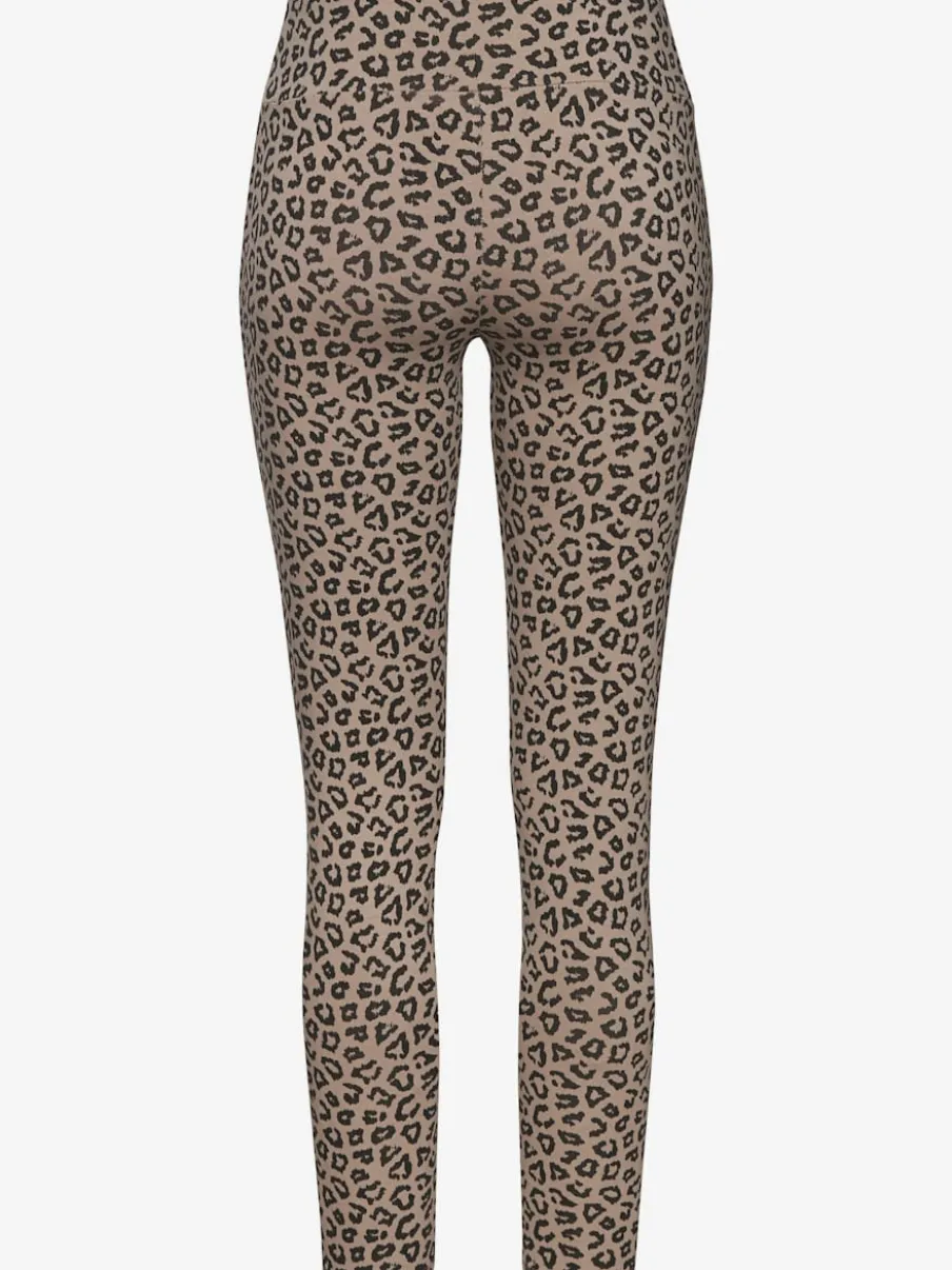 Legging à imprimé léopard avec large ceinture élastique en coton doux