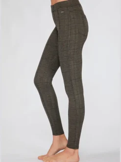 Leggings à carreaux avec poches arrière fines ceinture