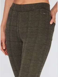 Leggings à carreaux avec poches arrière fines ceinture