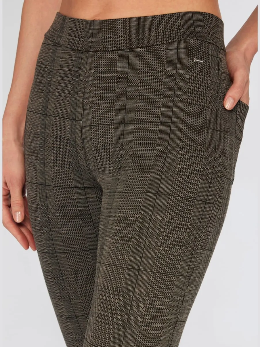 Leggings à carreaux avec poches arrière fines ceinture
