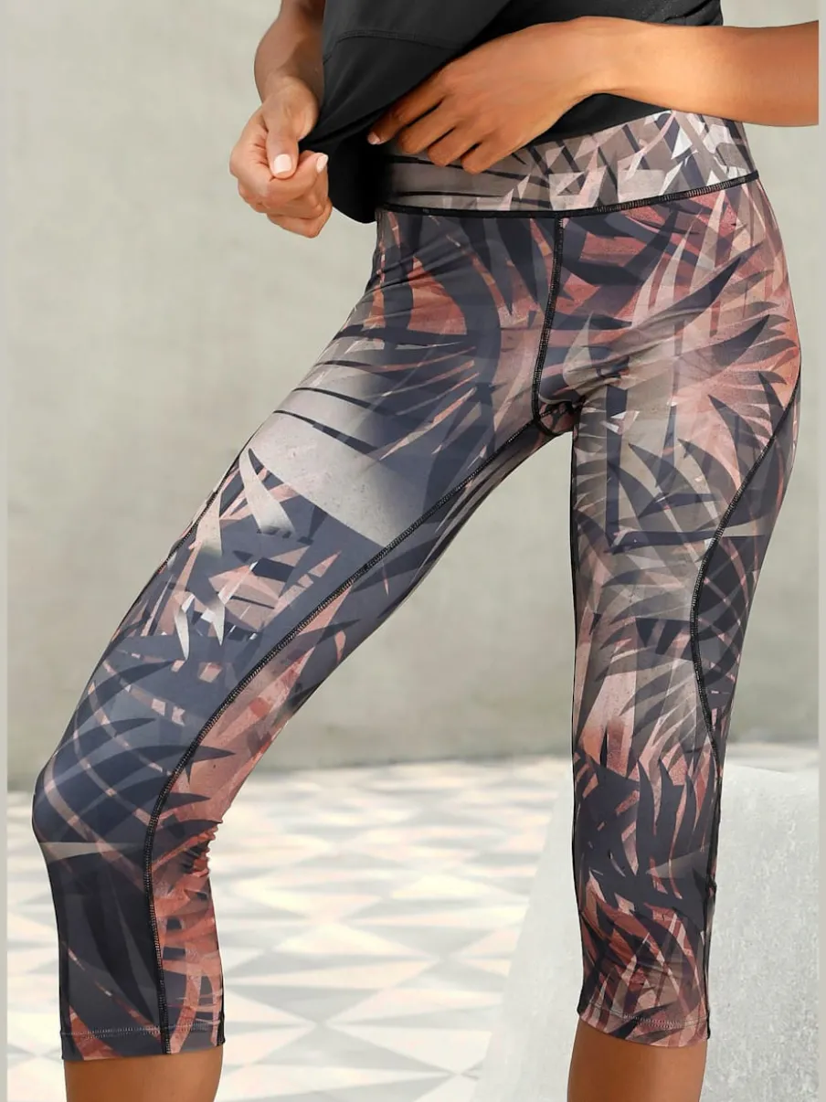 Leggings corsaires avec imprimé et large ceinture confortable