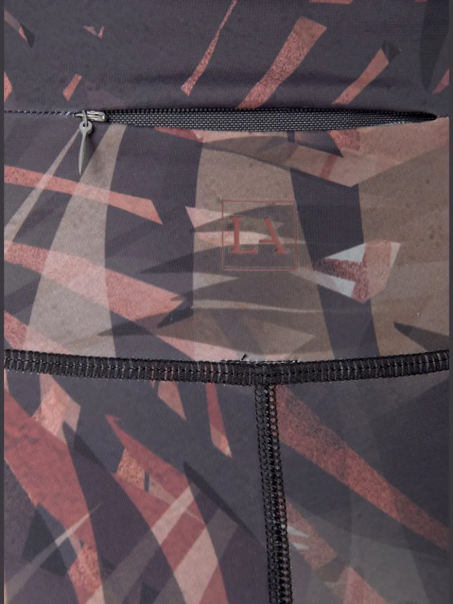 Leggings corsaires avec imprimé et large ceinture confortable