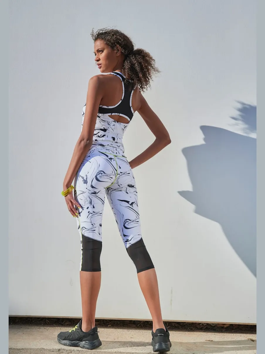 Leggings corsaires à empiècements pour le fitness sportifs