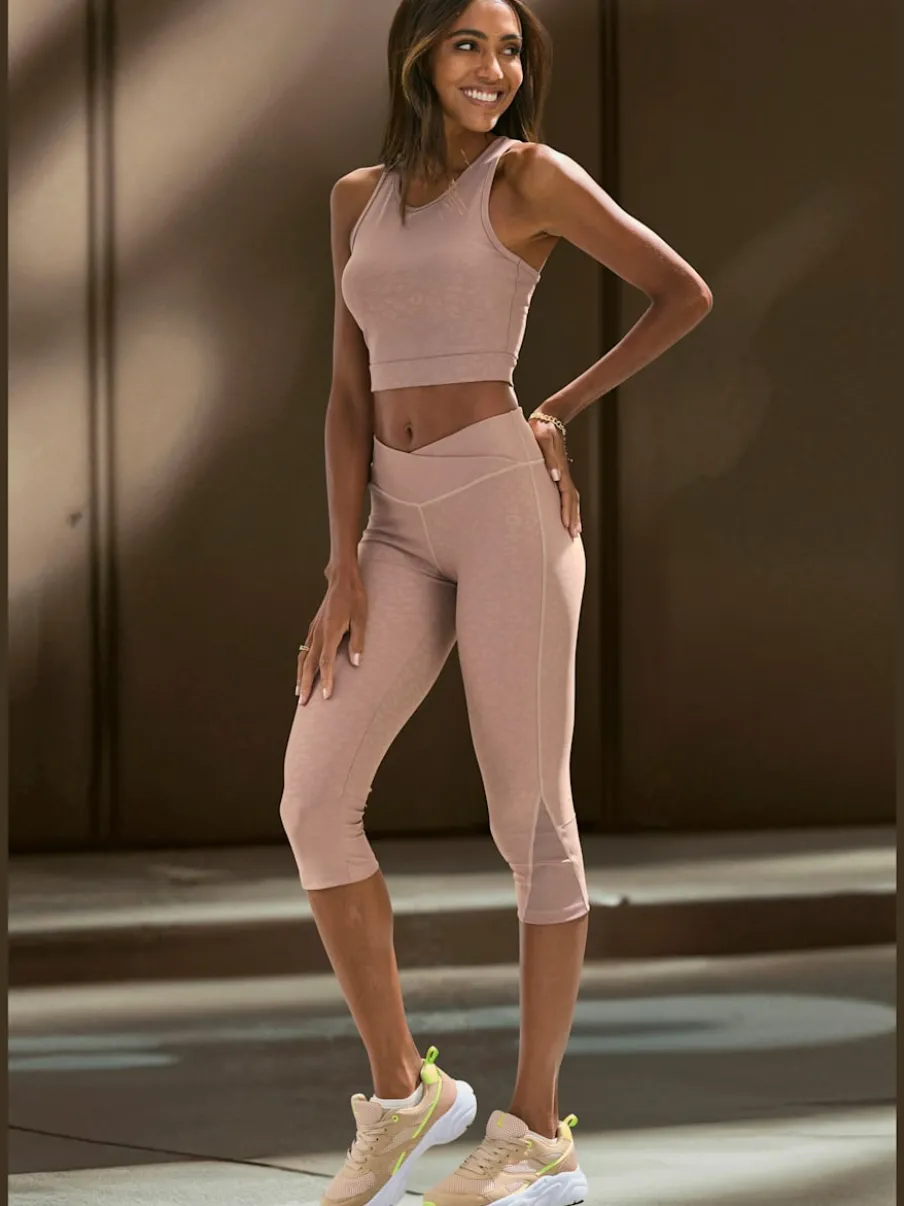 Leggings corsaires à motif léopard avec ceinture en V
