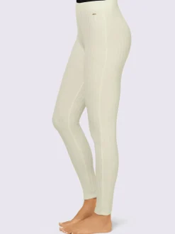 Leggings côtelés à ceinture élastique et logo décoratif