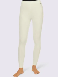 Leggings côtelés à ceinture élastique et logo décoratif