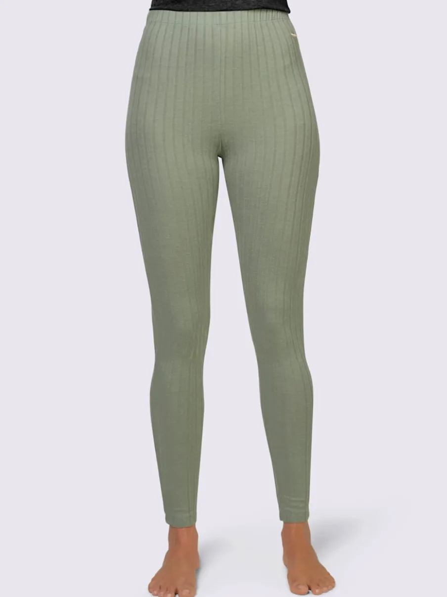 Leggings côtelés à ceinture élastique et logo décoratif