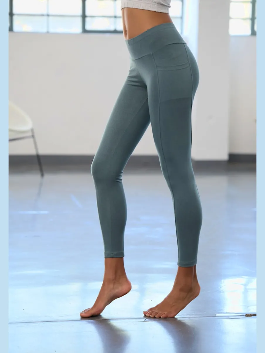 Leggings en coton avec deux poches pratiques élastiques