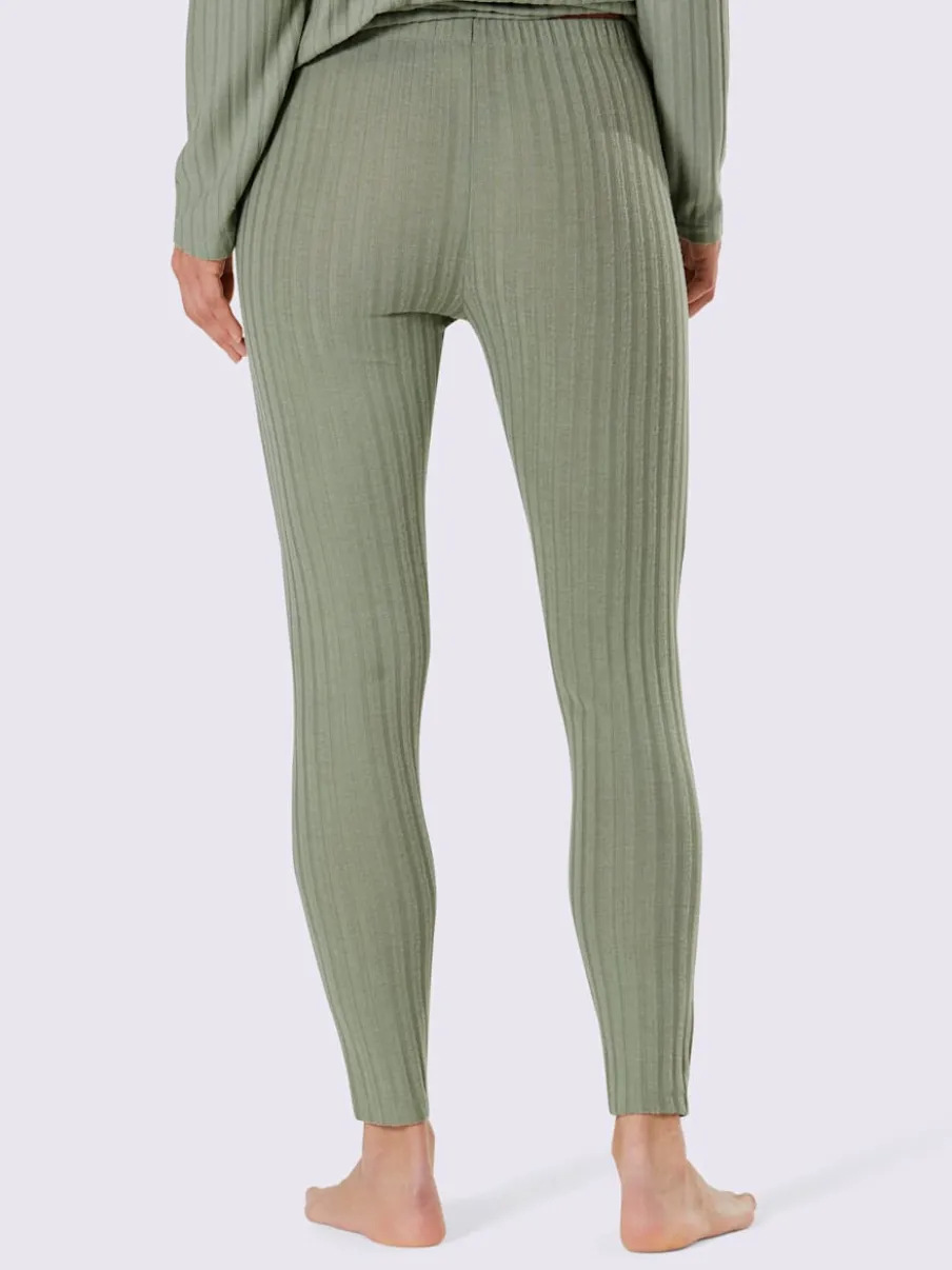 Leggings en modal côtelé avec ceinture élastique douce
