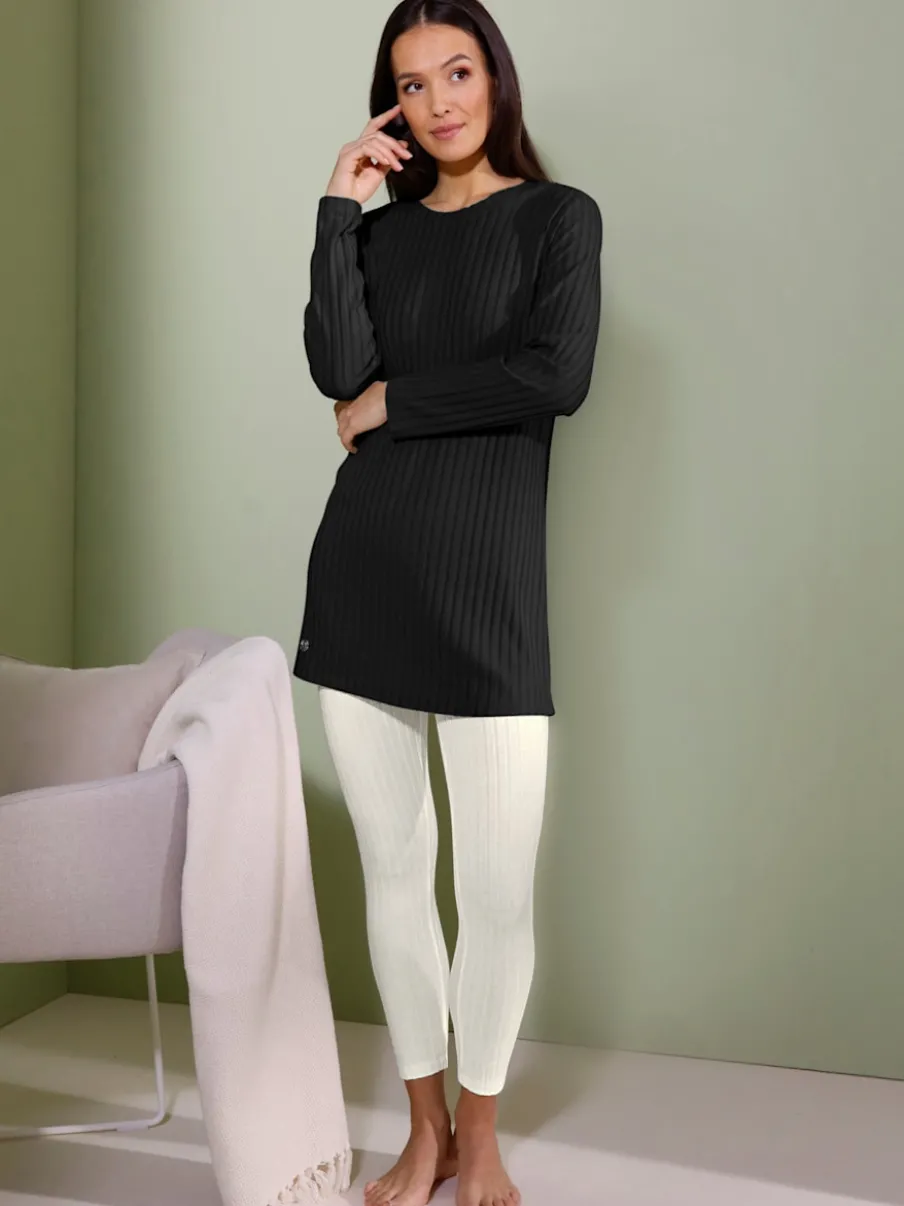 Leggings en modal côtelé avec ceinture élastique douce