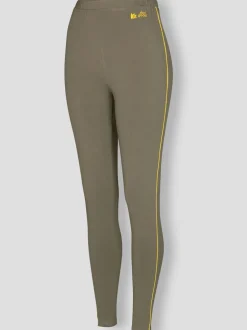 Leggings long avec ceinture intégrée et broderie contrastée