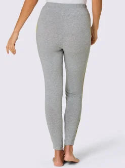 Leggings long avec ceinture intégrée et broderie contrastée