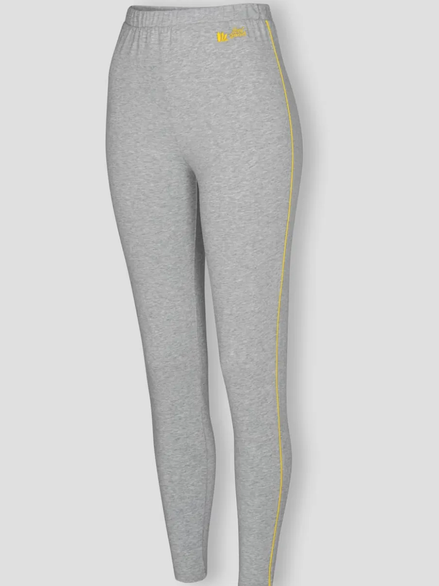 Leggings long avec ceinture intégrée et broderie contrastée