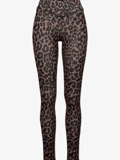 Leggings performance avec bord-côte en V et motif léopard