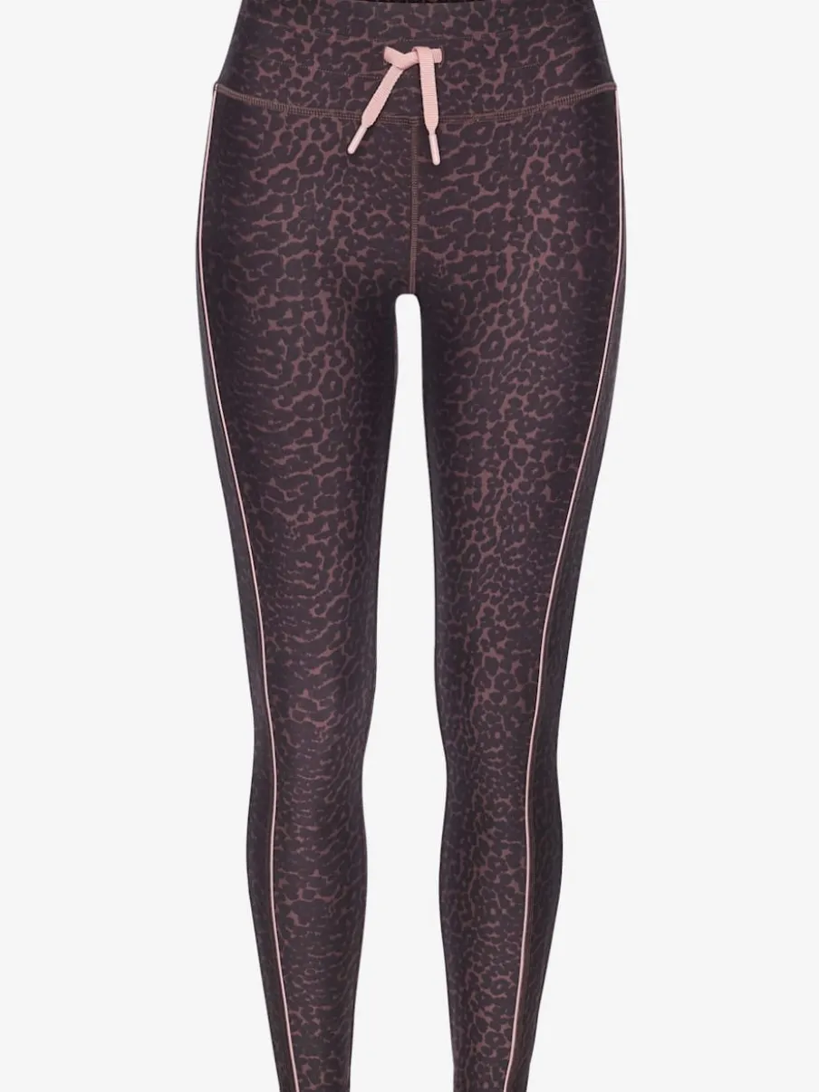 Leggings performance à imprimé animal avec ceinture élastique et passepoils contrastés