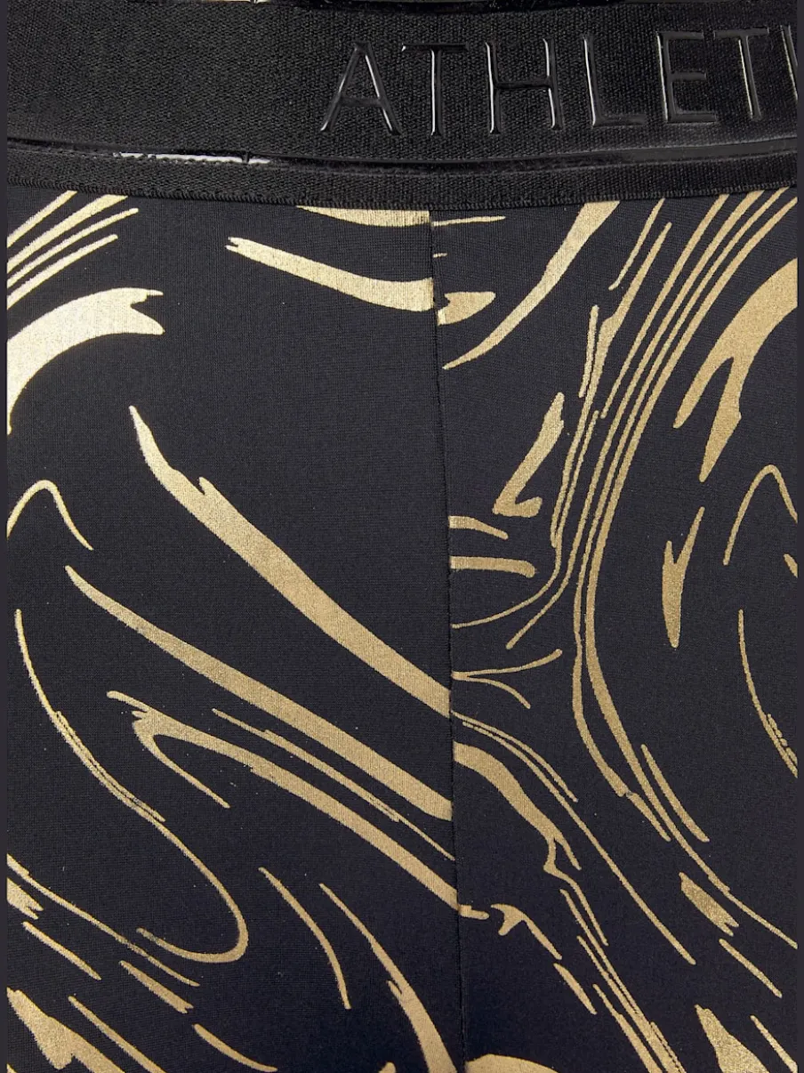 Leggings techniques au motif abstrait avec ceinture personnalisée