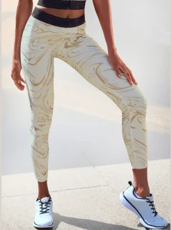Leggings techniques au motif abstrait avec ceinture personnalisée