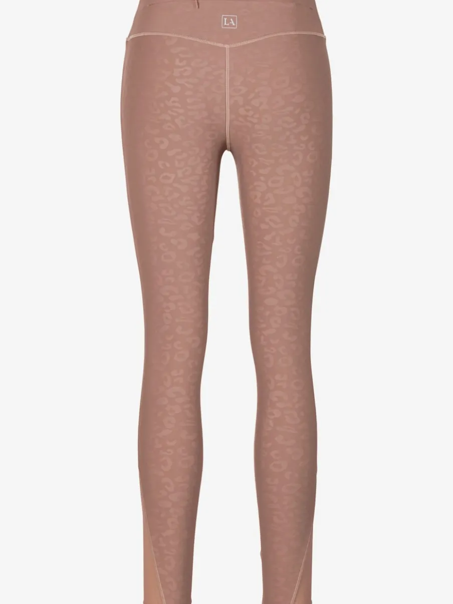 Leggings techniques performance avec empiècements en maille léopard