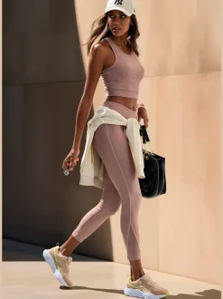 Leggings techniques performance avec empiècements en maille léopard