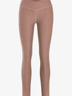 Leggings techniques performance avec empiècements en maille léopard