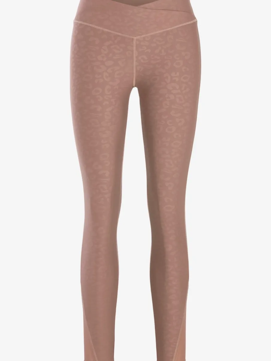 Leggings techniques performance avec empiècements en maille léopard