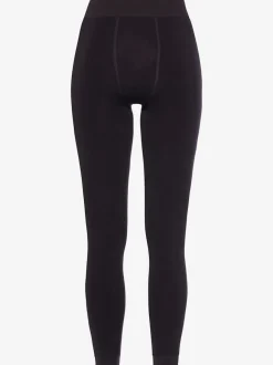 Leggings thermiques avec doublure polaire et bords-côtes décoratifs