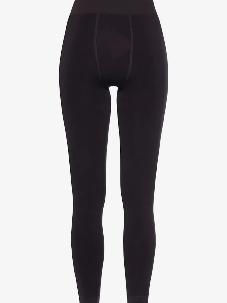 Leggings thermiques avec doublure polaire et bords-côtes décoratifs