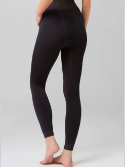Leggings thermiques avec doublure polaire et bords-côtes décoratifs