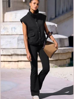 Legging évasé avec passepoil léopard latéral