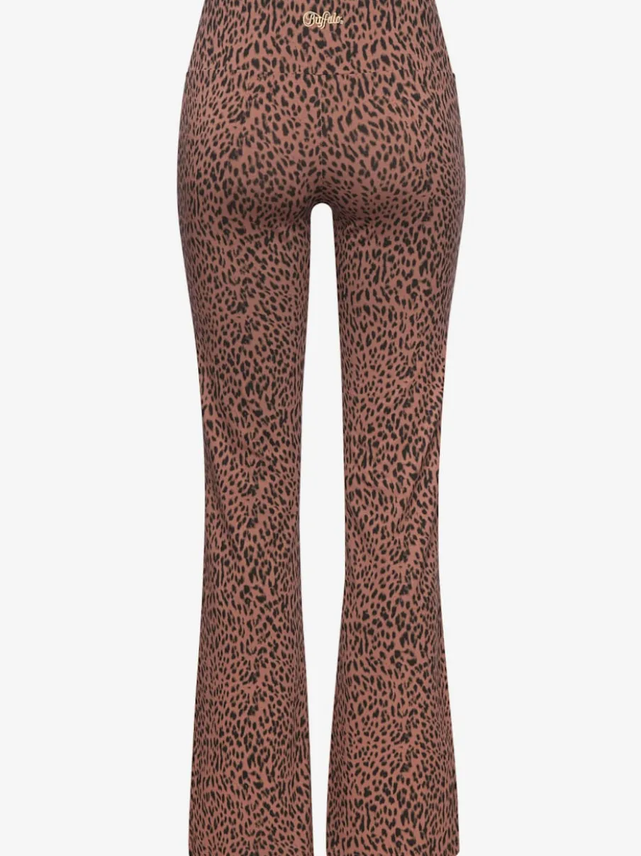 Legging évasé confortable avec imprimé léopard audacieux