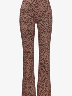 Legging évasé confortable avec imprimé léopard audacieux