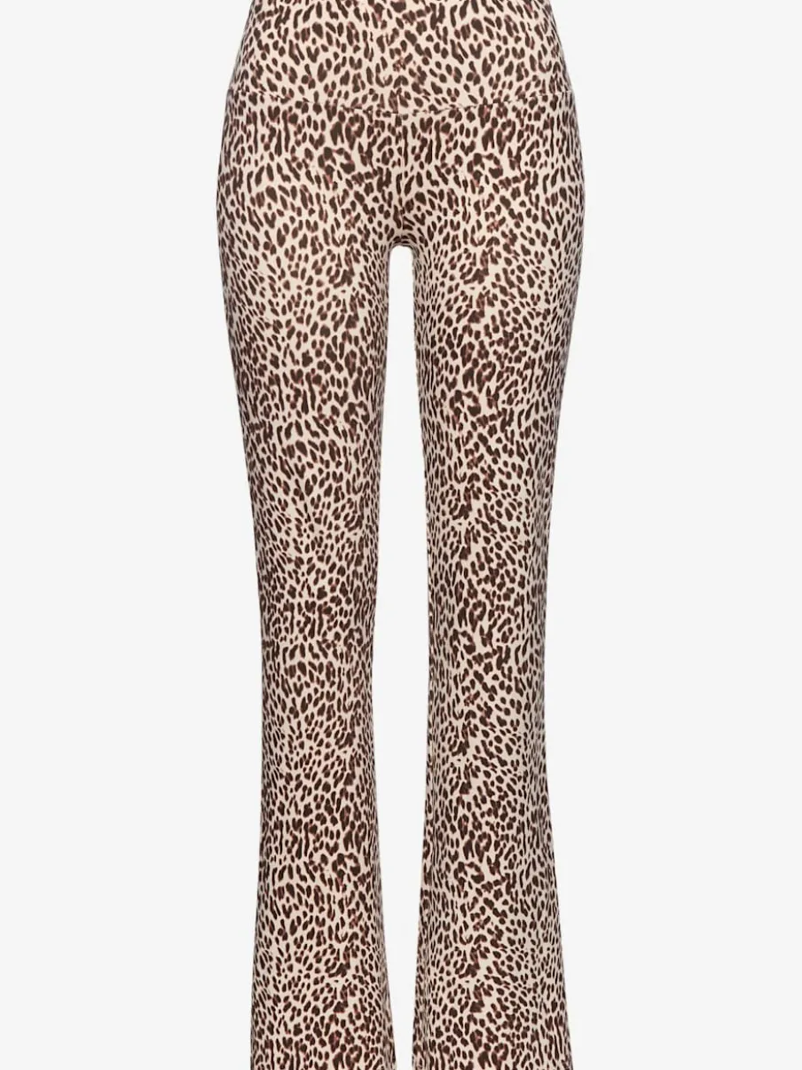 Legging évasé confortable avec imprimé léopard audacieux