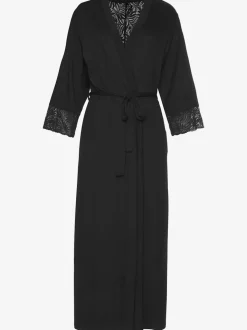 Élégant kimono maxi avec détails en dentelle