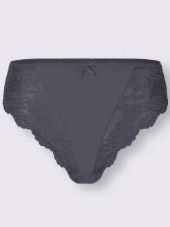 Lot de deux slips avec empiècements en dentelle transparents