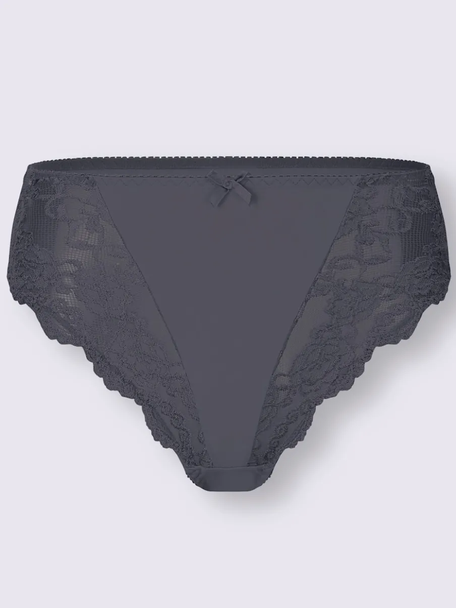 Lot de deux slips avec empiècements en dentelle transparents