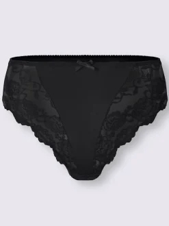 Lot de deux slips avec empiècements en dentelle transparents