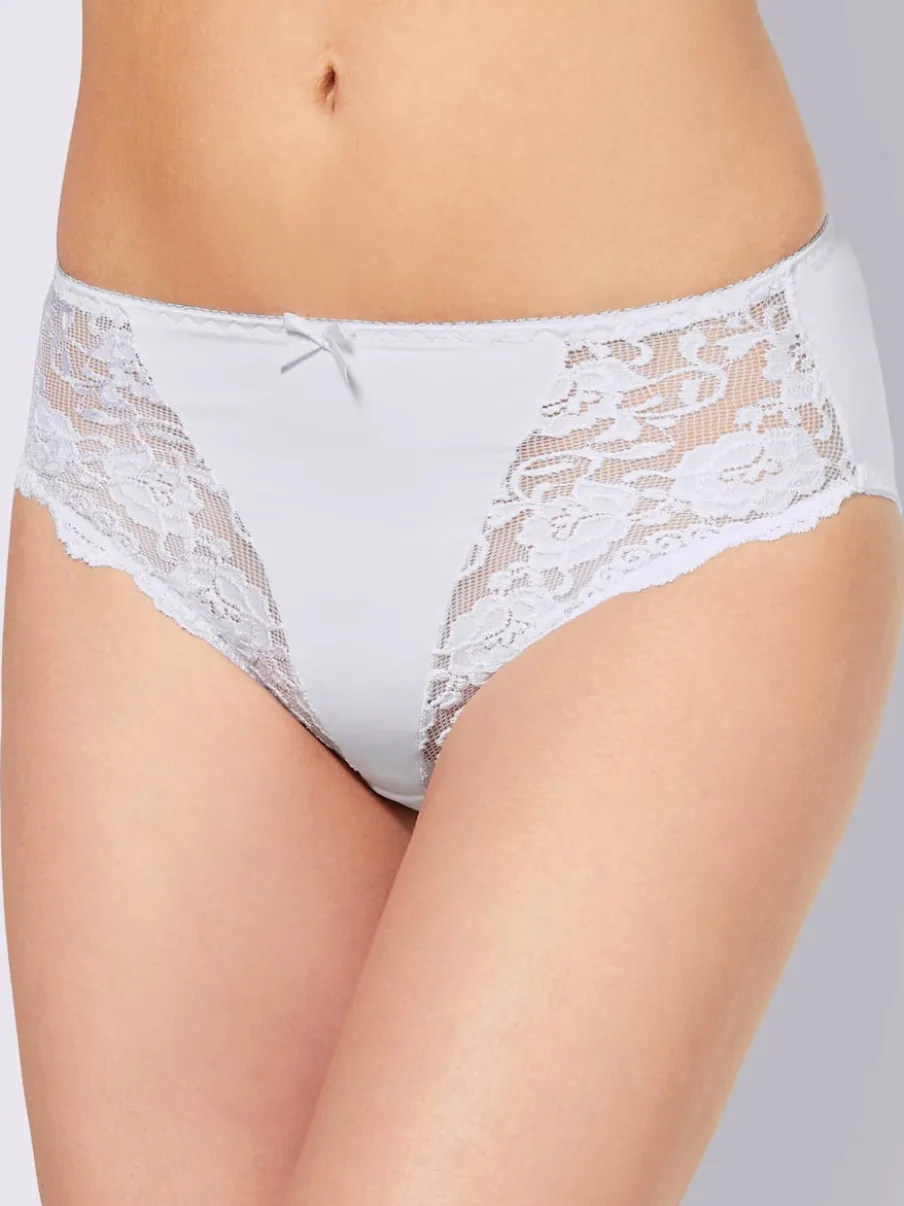 Lot de deux slips avec empiècements en dentelle transparents